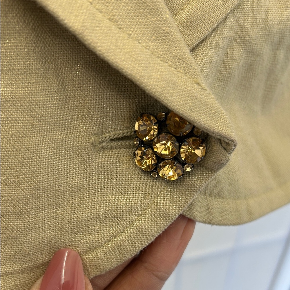 Metro 7 Metallic Gold Short Sleeve Blouse - Picture 2 of 3